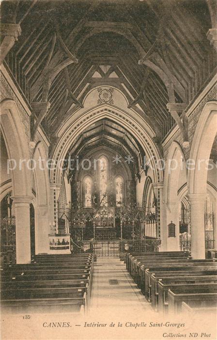 Cannes Alpes-Maritimes Intérieur de la Chapelle Saint Georges