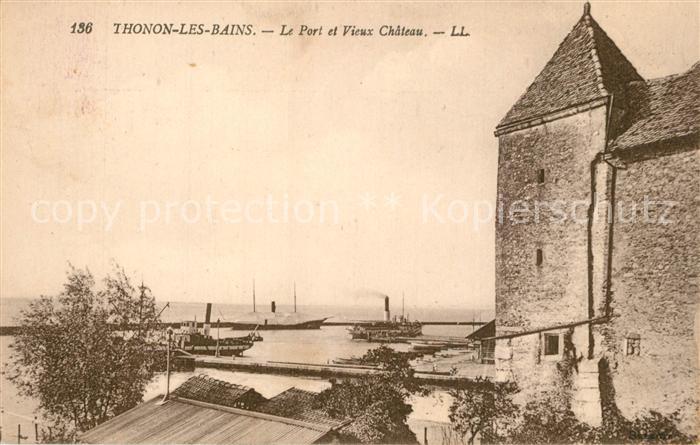 Thonon-les-Bains Le port et vieux Chateau Lac Leman