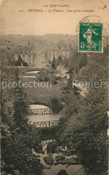 Rennes Ille-et-Vilaine Le Thabor ponts rustiques