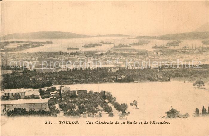 Toulon Var Vue Generale de la rade et de l'escadre Côte d Azur