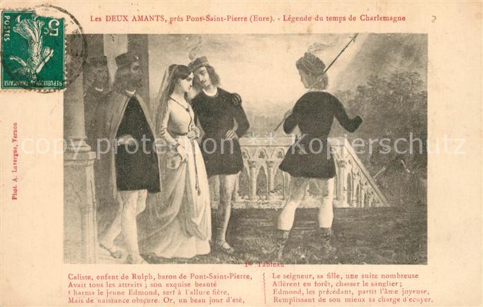 Pont-Saint-Pierre Les Deux Amants Légende du temps de Charlemagne Dessin Kuenstl