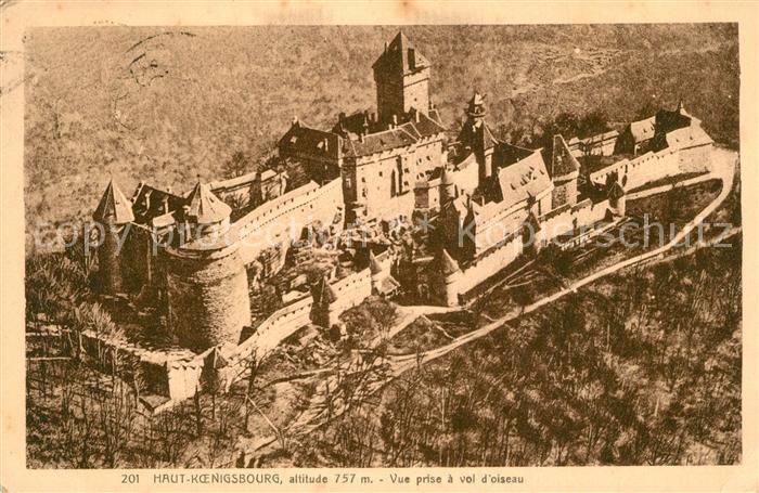 Haut-Koenigsbourg Hohkoenigsburg Chateau vue prise a vol d oiseau