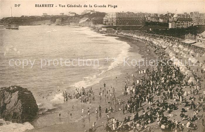 Biarritz Pyrenees Atlantiques Vue Generale de la grande plage