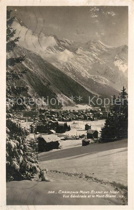 Chamonix Vue panoramique et le Mont Blanc en hiver