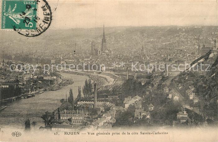 Rouen Vue Generale prise de la côte Sainte Ca