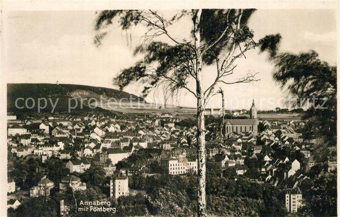 Annaberg-Buchholz Erzgebirge Panorama mit Poehlberg
