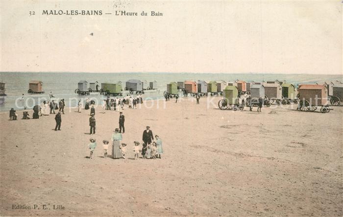 Malo-les-Bains La plage a l_Heure du bain