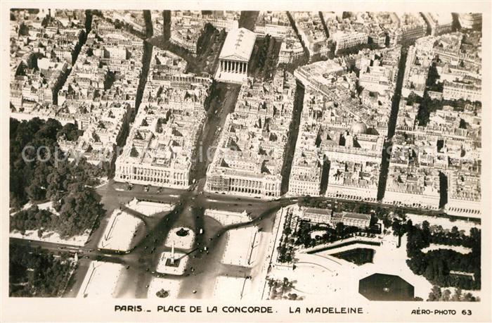 Paris Place de la Concorde La Madeleine vue aérienne
