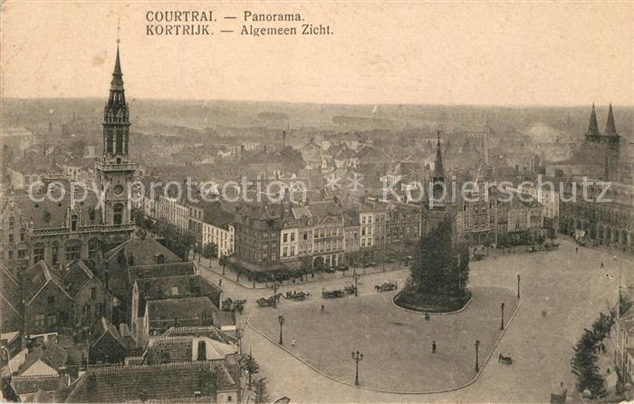 Courtrai KORTRIJK Flandre Belgie Stadtpanorama Platz