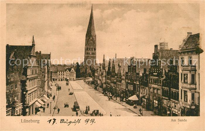 Lueneburg Am Sande Altstadt Giebelhaeuser Kirche