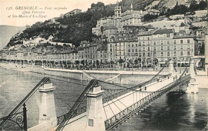 Grenoble Pont suspendu Quai Perrière et Sainte M