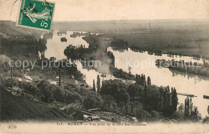 Rouen Vue prise de la côte Sainte Catherine
