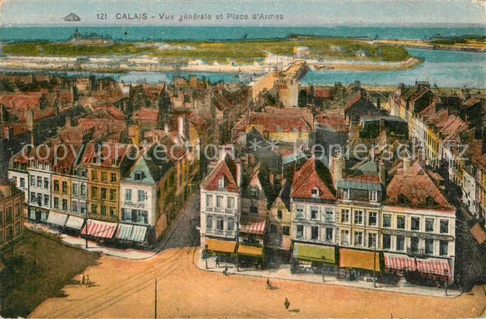 Calais Vue Generale et Place d Armes Dessin Kuenstlerkarte