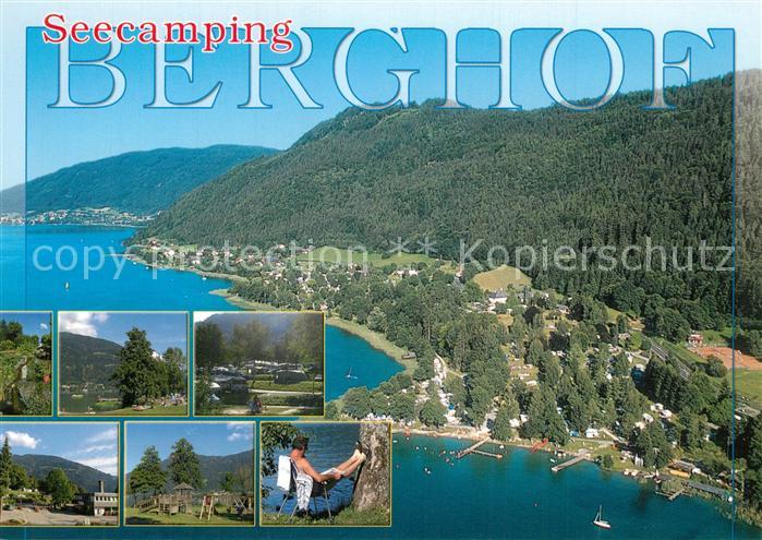 Landskron Kaernten Seecamping Berghof Ossiacher See Fliegeraufnahme