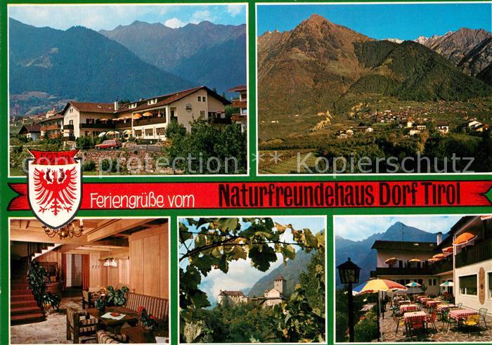 Dorf Tirol Naturfreundehaus Pension Schloss Panorama Naturpark Texelgruppe Wappe