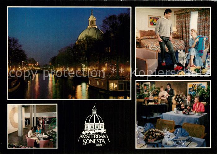 Amsterdam Niederlande Amsterdam Sonesta Hotel at night Restaurant Room