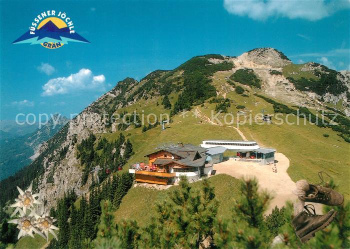 Fuessen Allgaeu Bergstation Fuessener Joechle mit Restaurant Sonnenalm und Sefen