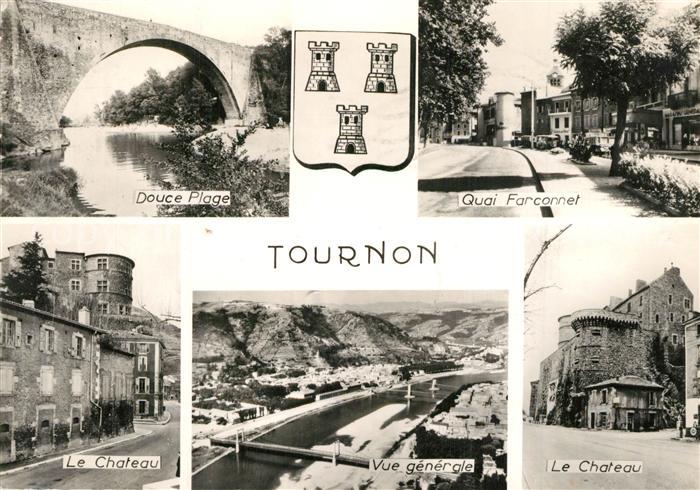 Tournon-sur-Rhone Douce Plage Pont Quai Farconnet Chateau