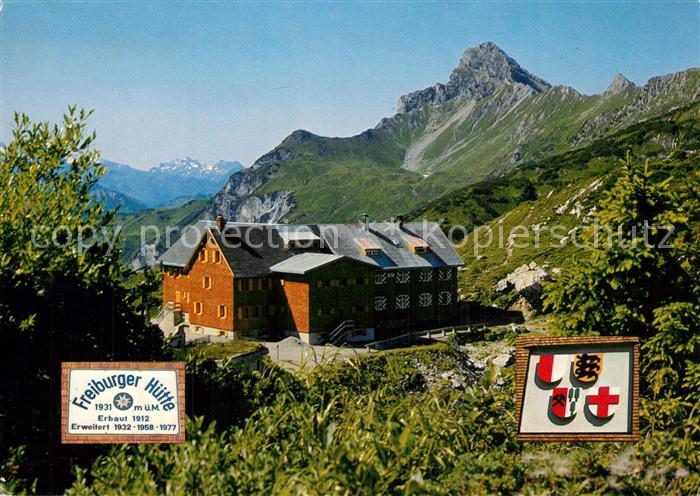 Dalaas Freiburger Huette mit Roggelskopf Alpen
