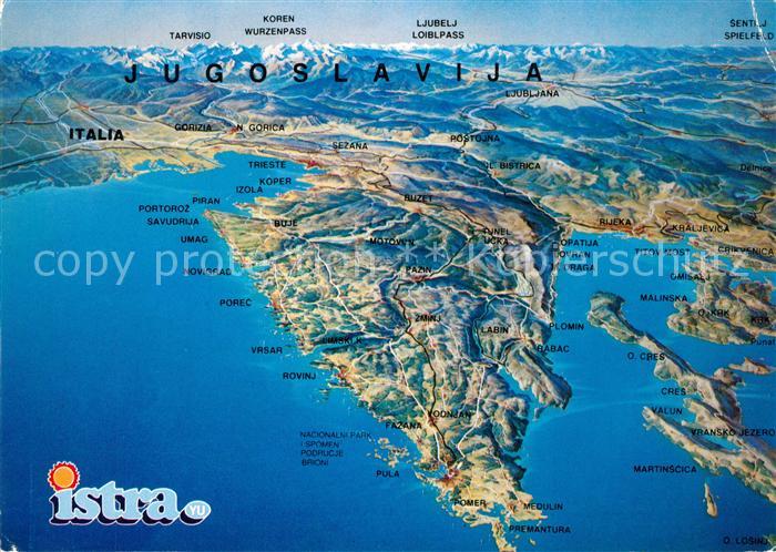 Jugoslawien Yugoslavie Nordwestliche Teil Jugoslawiens Slowenien Kroatien Landka