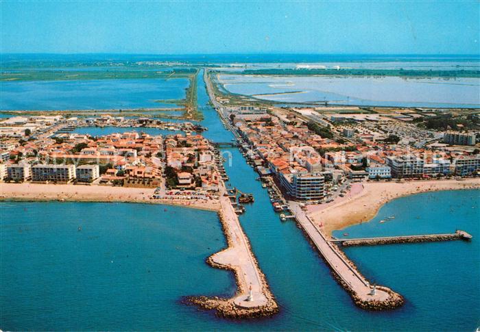 Le Grau-du-Roi Gard Embouchure du canal d Aigues Mortes vue aérienne
