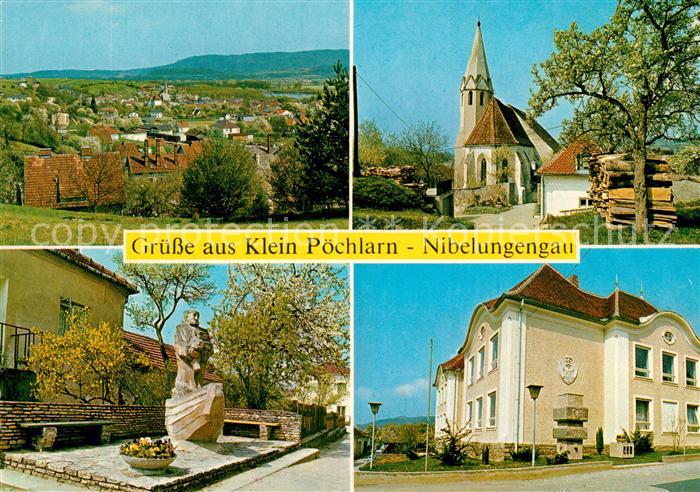Klein-Poechlarn Gesamtansicht Motiv mit Kirche Skulptur Statue