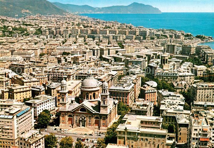 Genova Genua Liguria Basilica Maria Assunta e panorama parziale della città