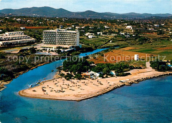 Santa Eulalia del Rio Desembocadura del Rio Balear Playa vista aérea