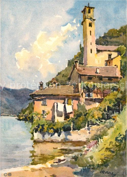 Careno Chiesa di San Martino Comersee Kuenstlerkarte