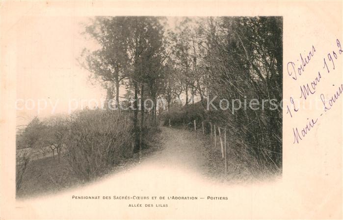 Poitiers 86 Pensionnat des Sacres Coeurs et de l’Adoration Allee des Lilas