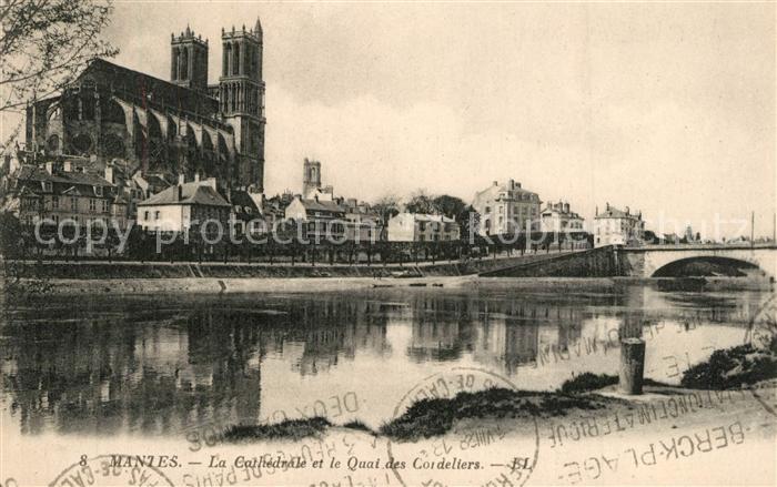 Mantes-sur-Seine La Cathedrale et le Quai des Cordeliers