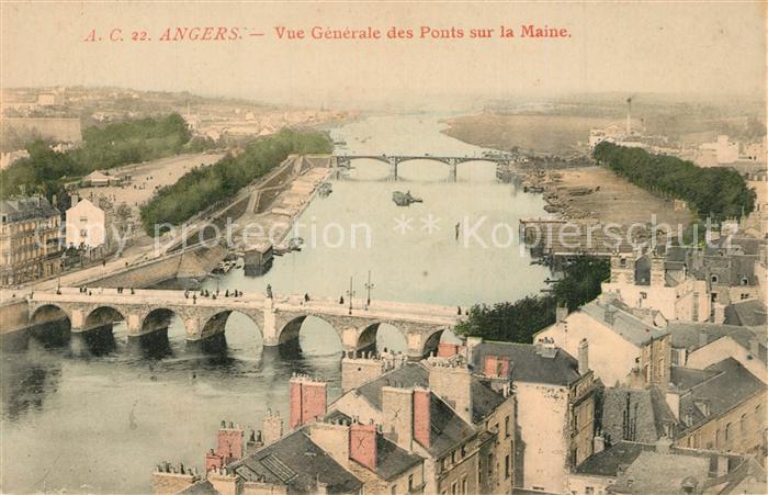 Angers Vue generale des Ponts sur la Maine