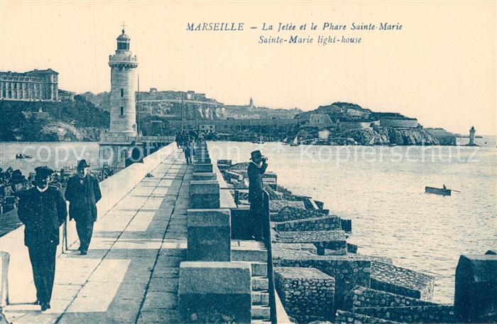 Marseille Bouches-du-Rhone La Jetee et le Phare Sainte Marie