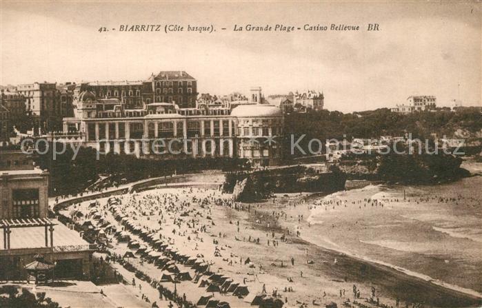 Biarritz Pyrenees Atlantiques La Grande Plage Casino Bellevue