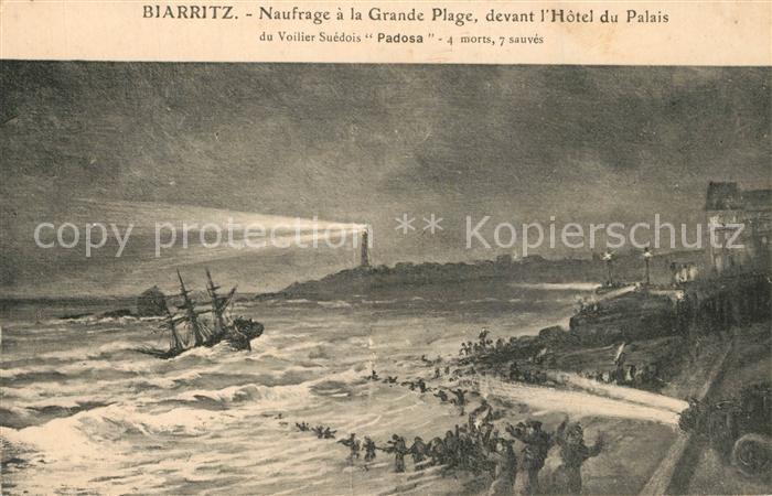 Biarritz Pyrenees Atlantiques Naufrage a la Grande Plage devant l’Hotel du Palai