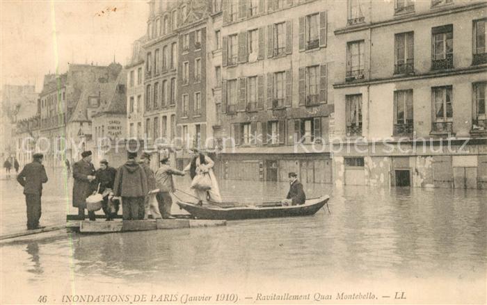 Paris Inondations Jan 1910 Ravitaillement Qua