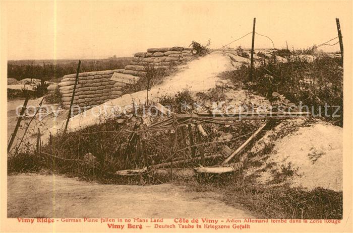 Vimy Avion Allemand tombe dans la Zone Rouge