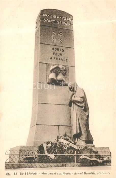 Saint-Servan Ille-et-Vilaine Monument aux Morts Armel Beaufils statuaire