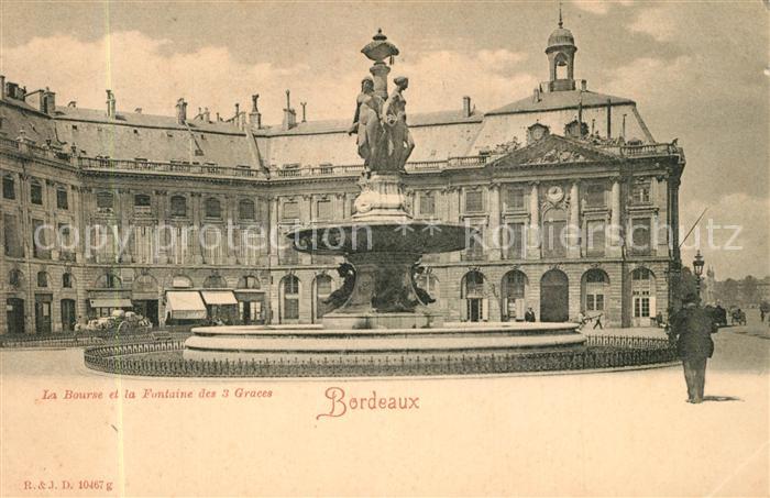 Bordeaux La Bourse et la Fontaine des 3 Graces