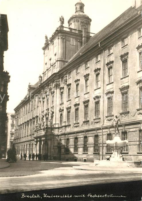 Breslau Niederschlesien Universitaet mit Fechterbrunnen