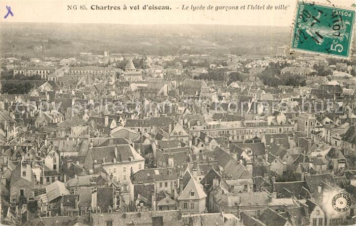 Chartres 28 Lycée de garcons Hôtel de ville a vol d oiseau