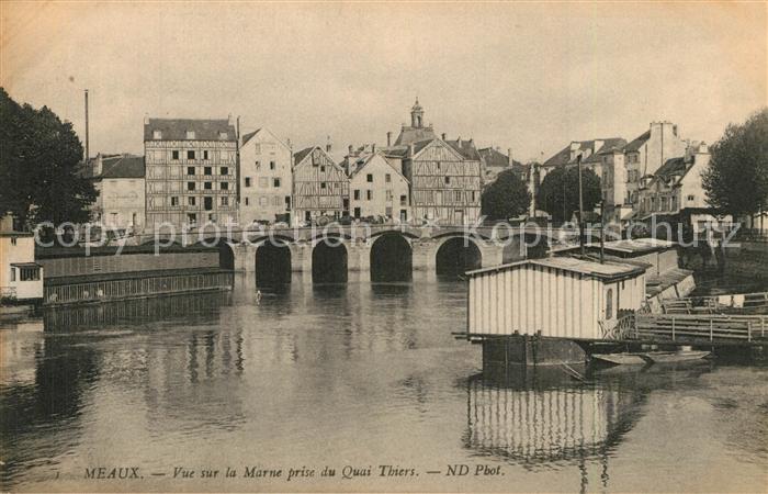 Meaux Seine et Marne Vue sur la Marne prise du Quai Thiers