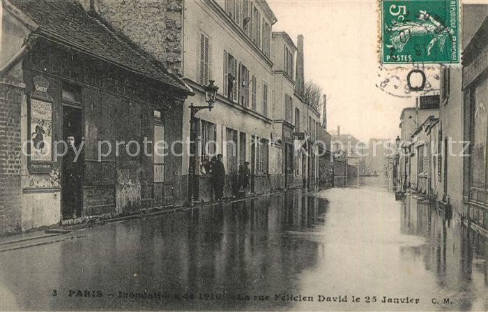 Paris Inondations Rue Félicien David Hochwasser Katastrophe