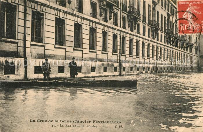 Paris La Crue de la Seine Rue de Lille Inondations Hochwasser Katastrophe