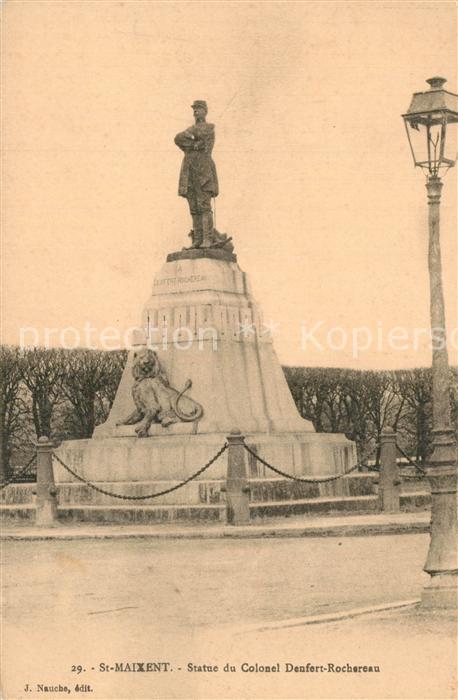 Saint-Maixent-l Ecole Statue dE Colonel Denfort Rochereau Monument