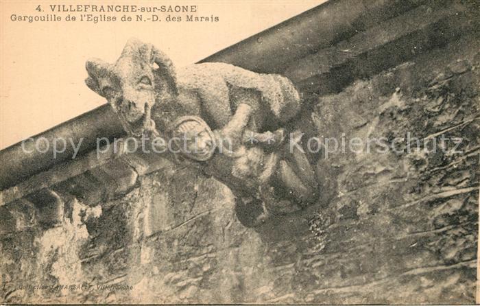 Villefranche-sur-Saone Gargouille de l'Eglise de Notre Dame des Marais Monument