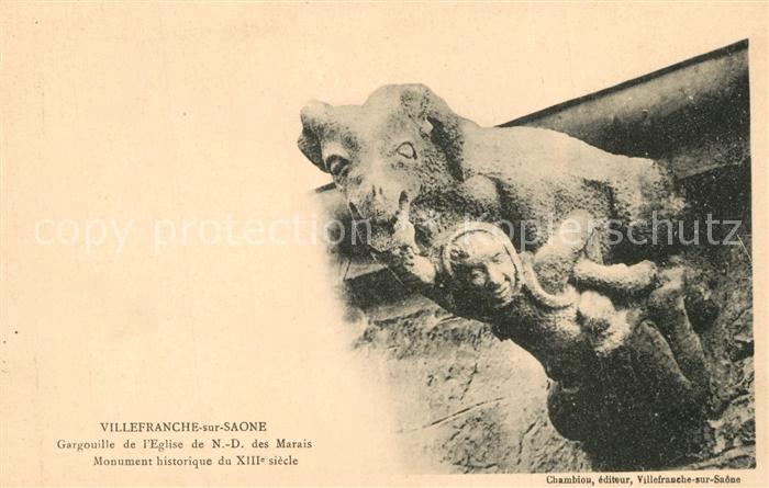 Villefranche-sur-Saone Gargouille de l'Eglise de Notre Dame de