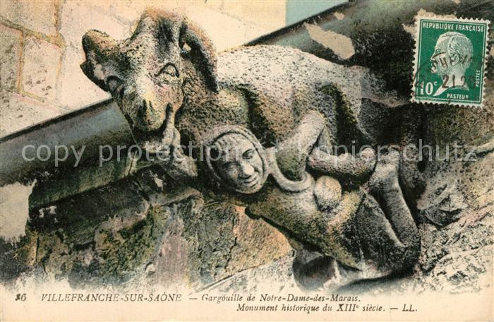 Villefranche-sur-Saone Gargouille de l'Eglise de Notre Dame de