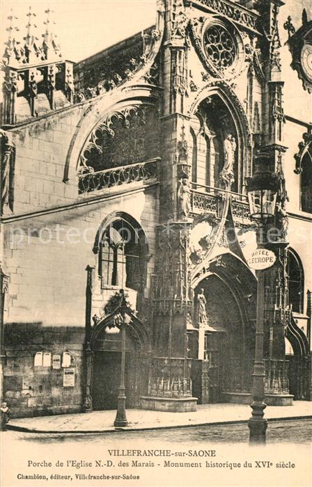 Villefranche-sur-Saone Porche de l'Eglise de Notre Dame des Ma