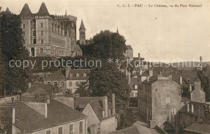 Pau 64 Chateau vu du Parc National